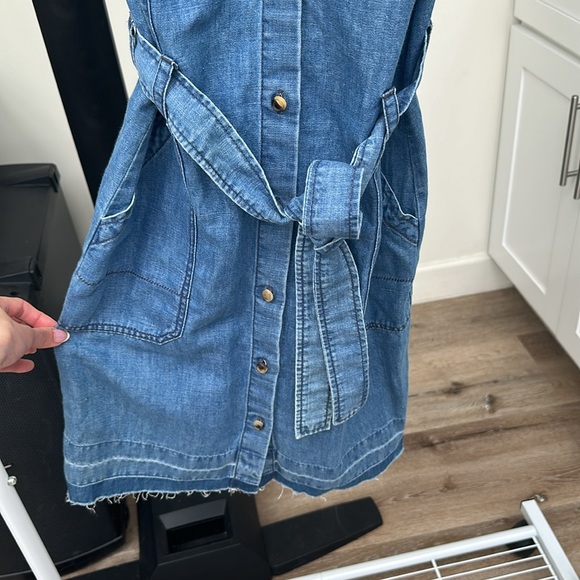 J Brand Carmela Chambray Denim Belted Button Front Mini Dress - Picture 5 of 10